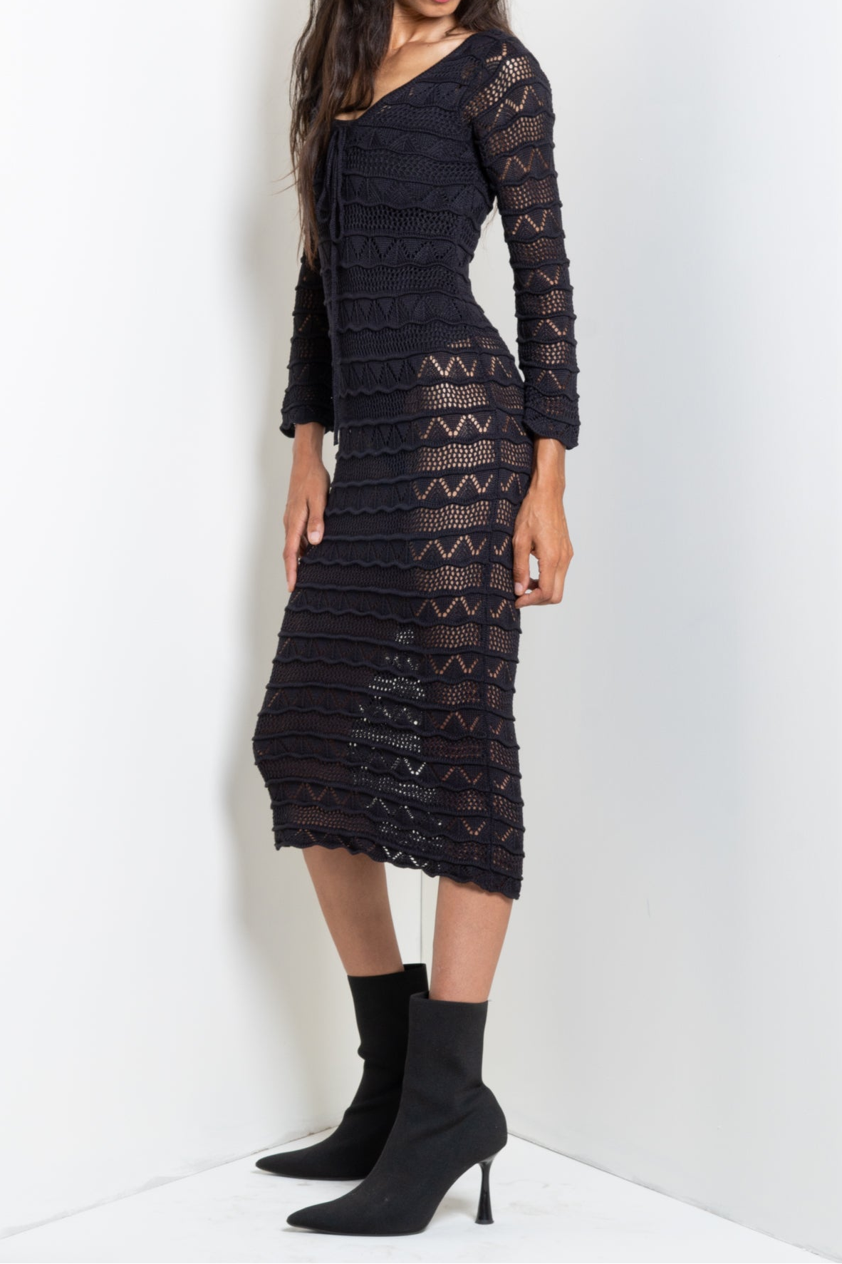 Banded Triangle Midi Dress