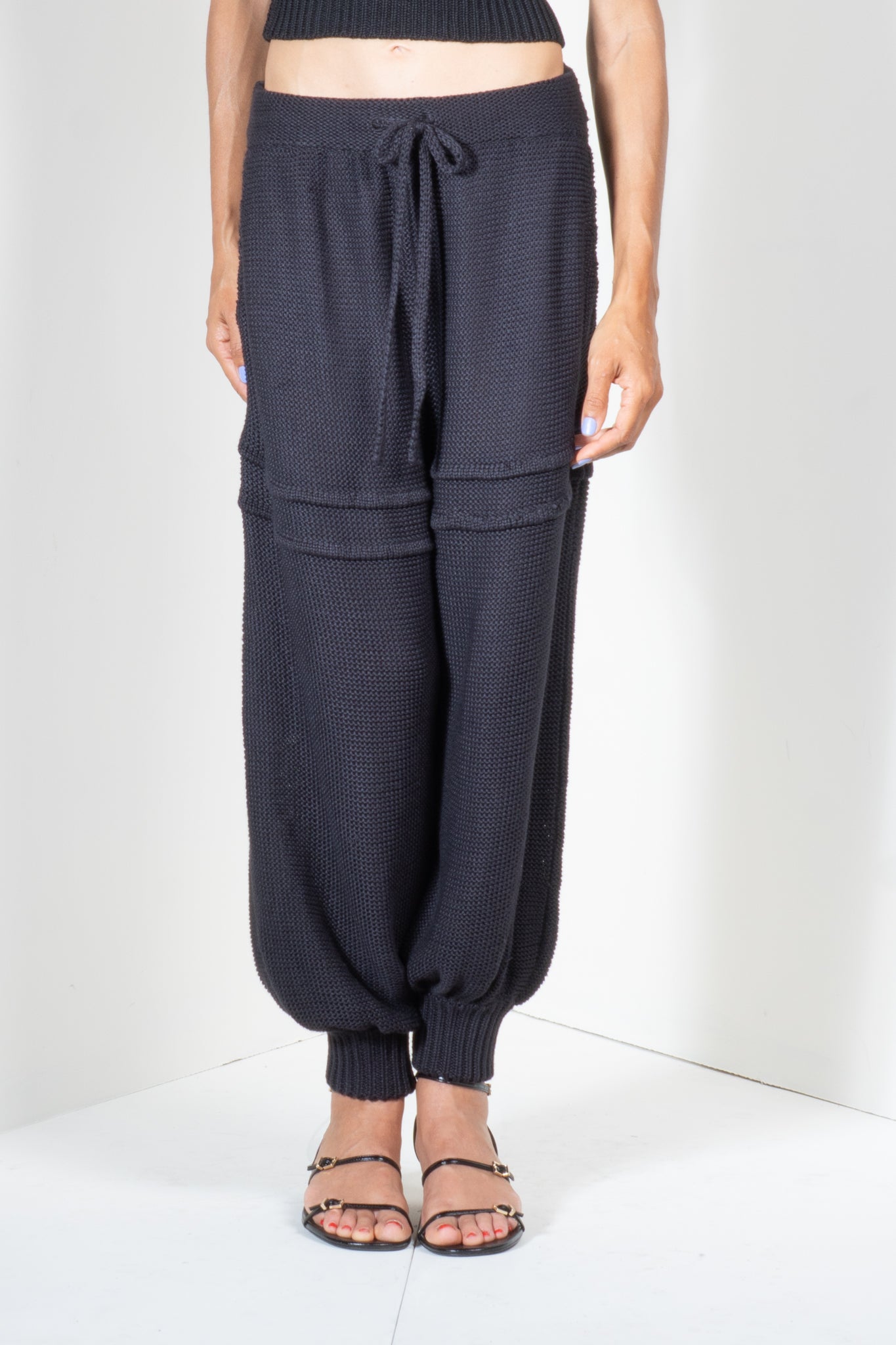 Banded Wide Leg Pants in Heavy Guage Yarn