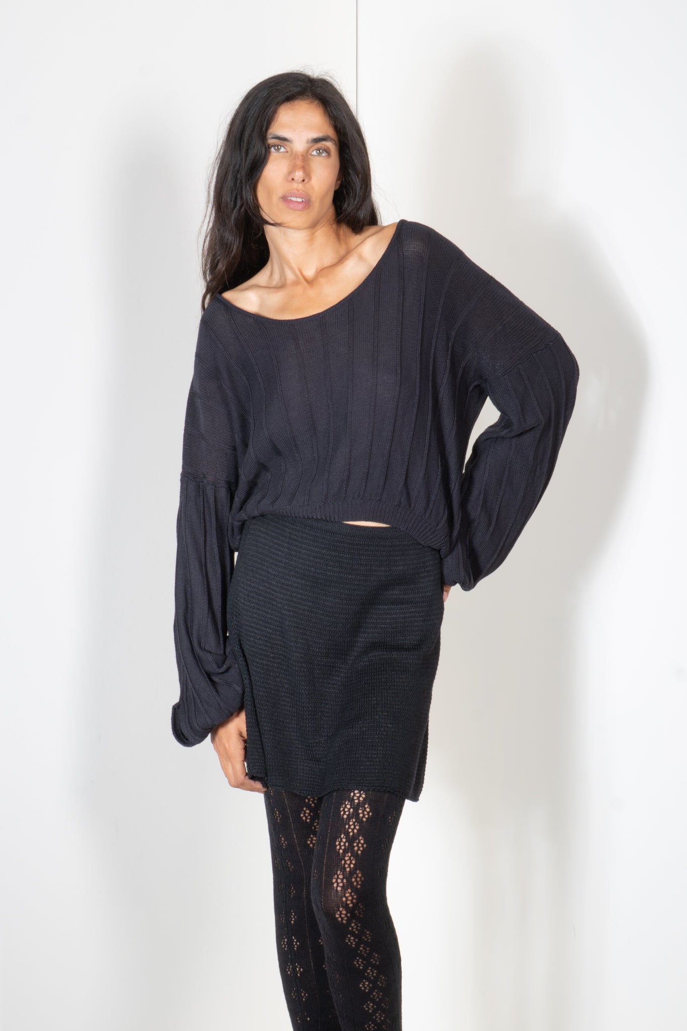Boat Neck Loose Fit Shirt in Stripe