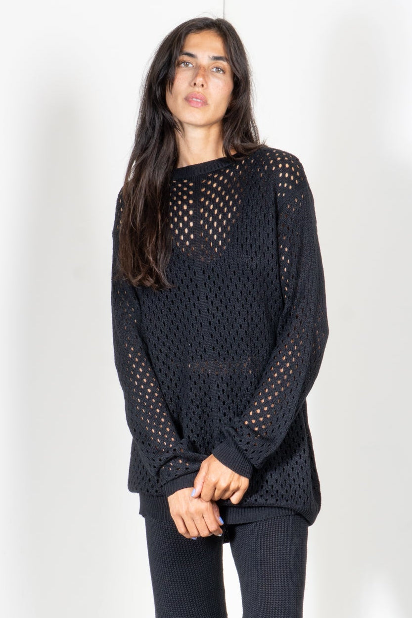 Boat Neck Eyelet Shirt