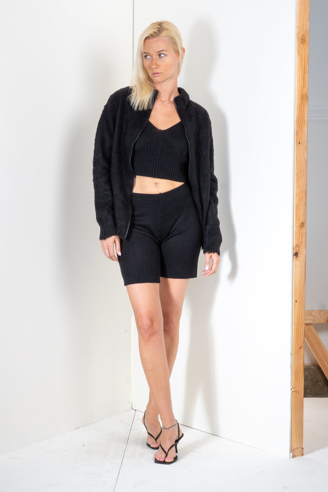 Brushed Jumper with Zipper