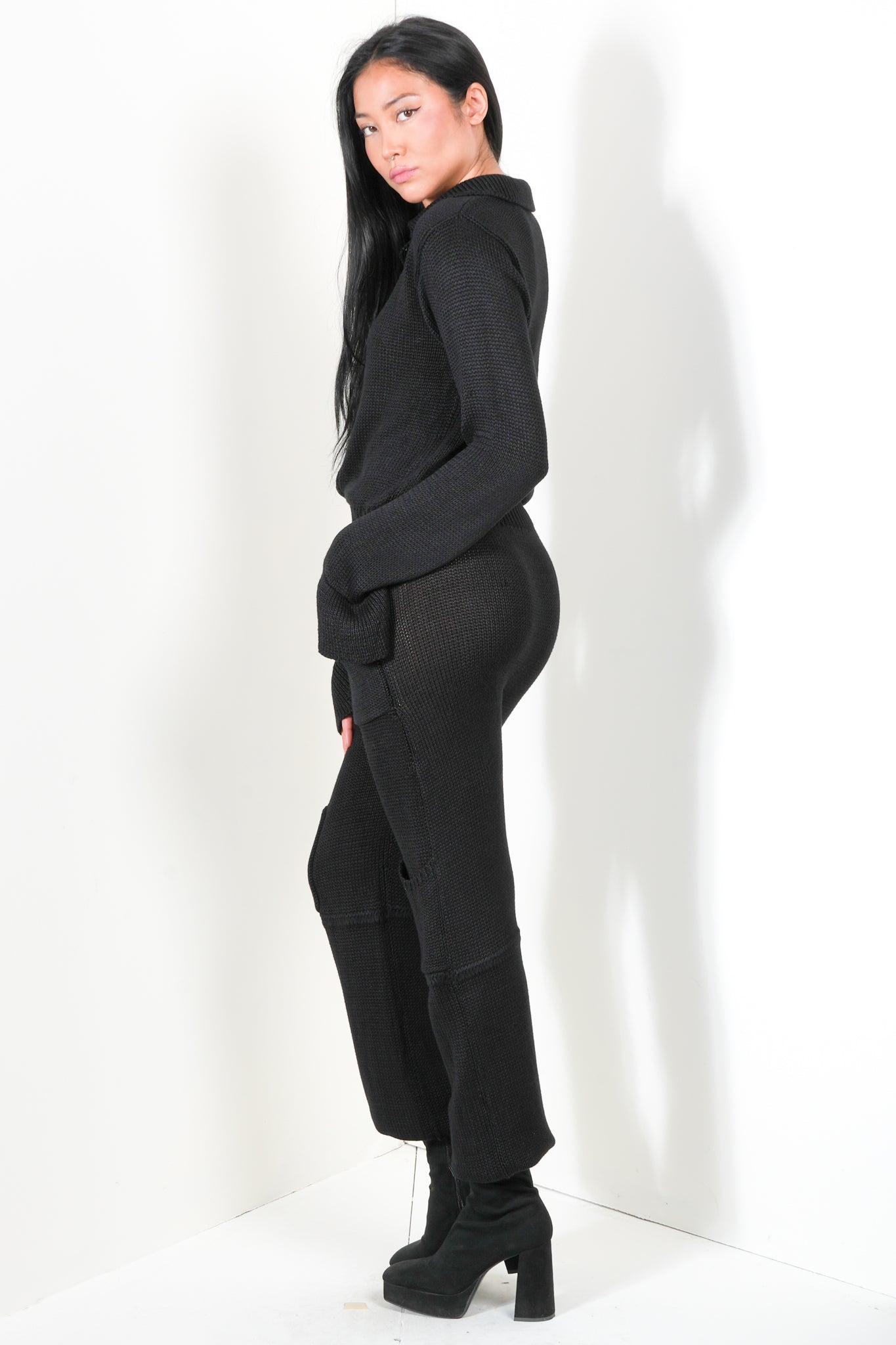 Button Up Coverall in Heavy Guage Yarn