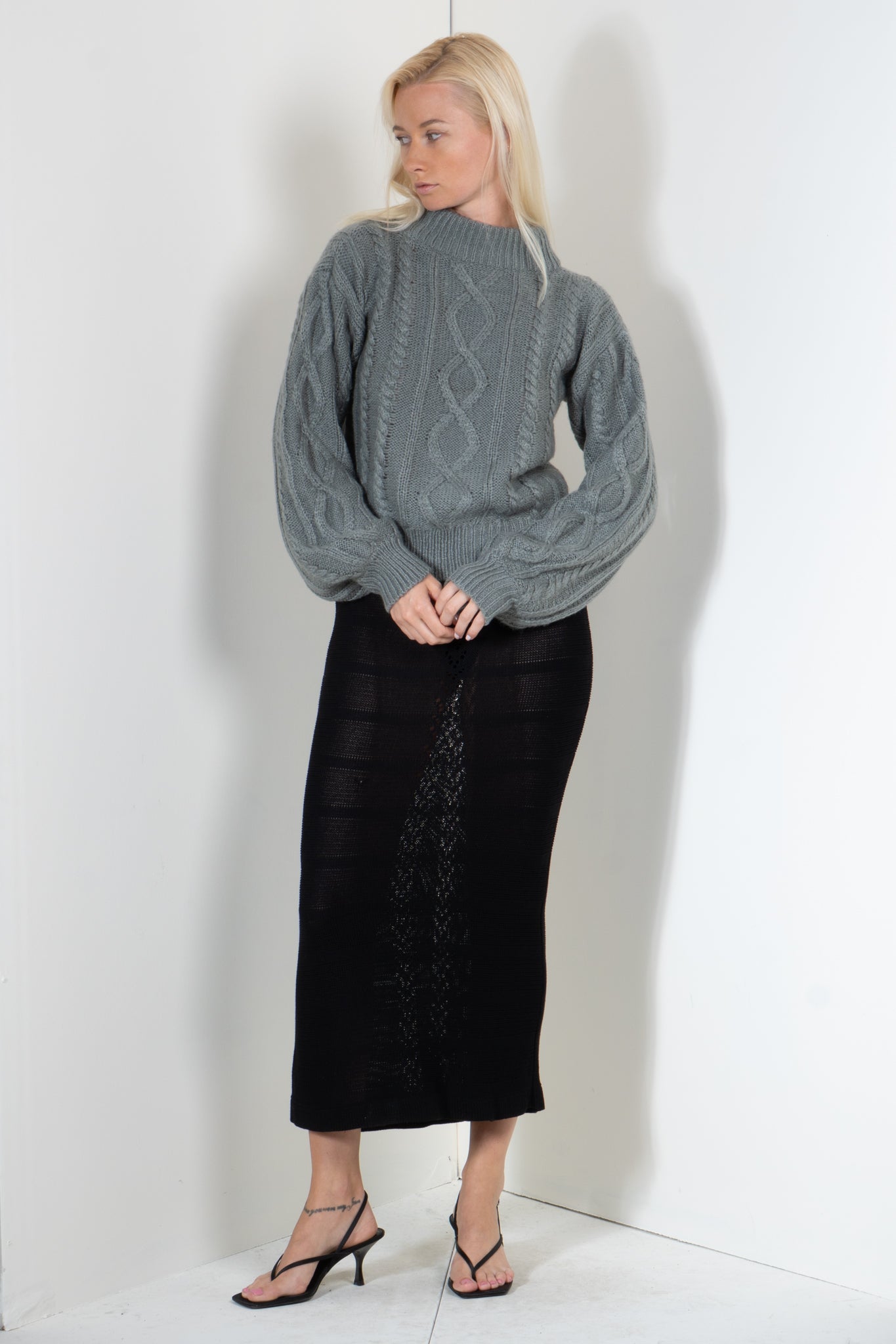 Cable Knit Mohair Sweater