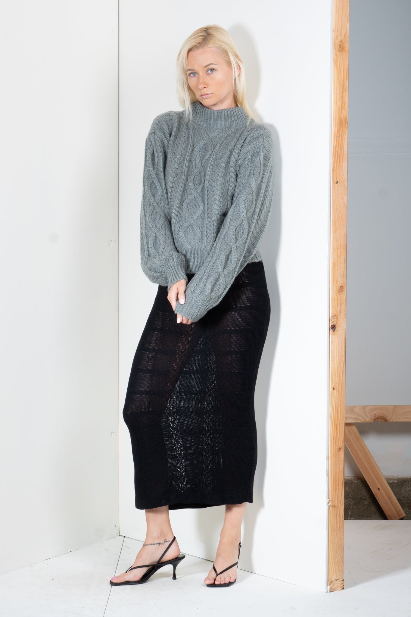 Cable Knit Mohair Sweater
