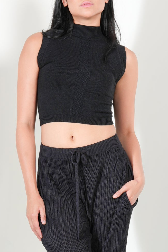 Cropped Boatneck Vest