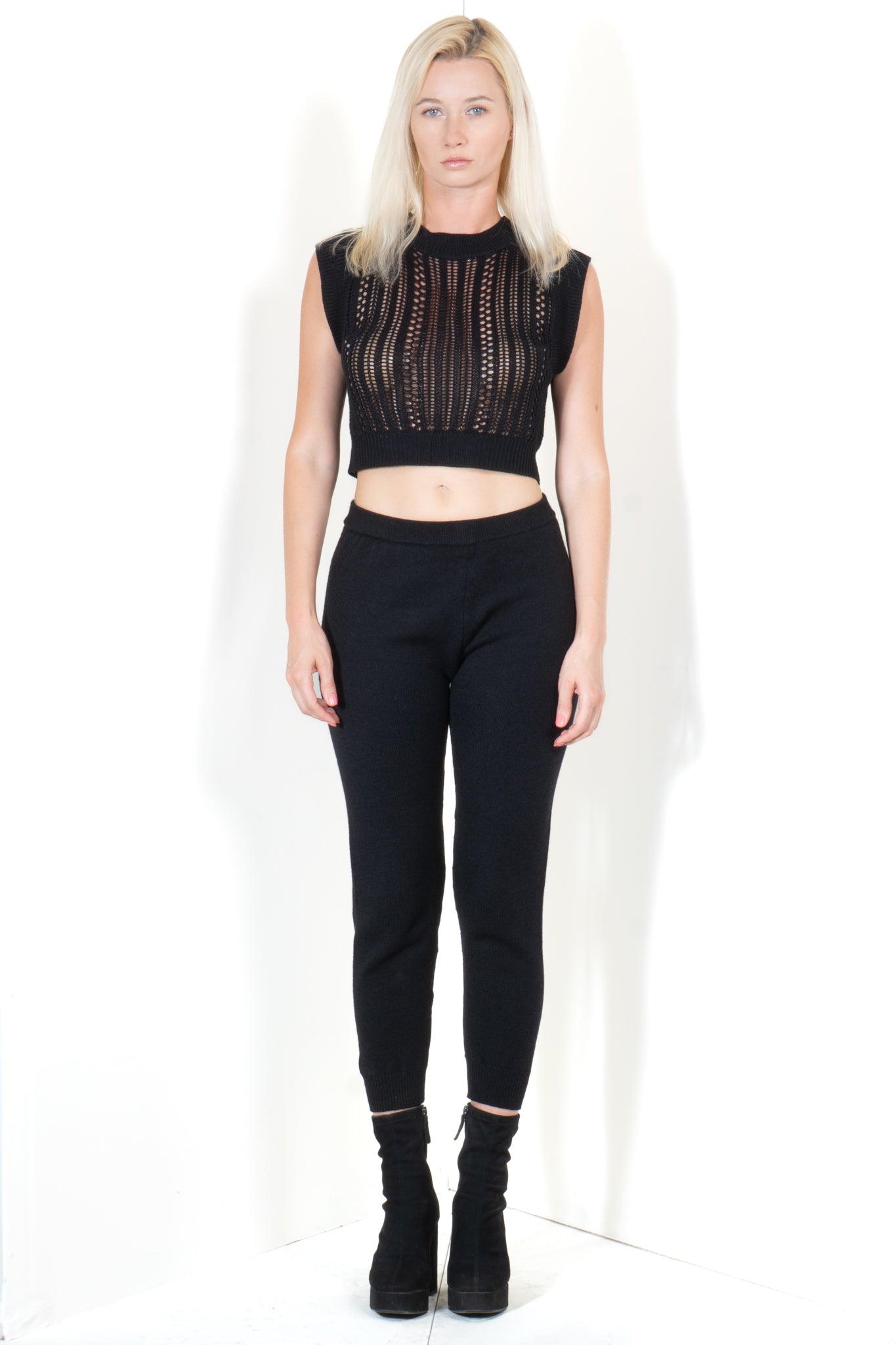Cropped Eyelet Top