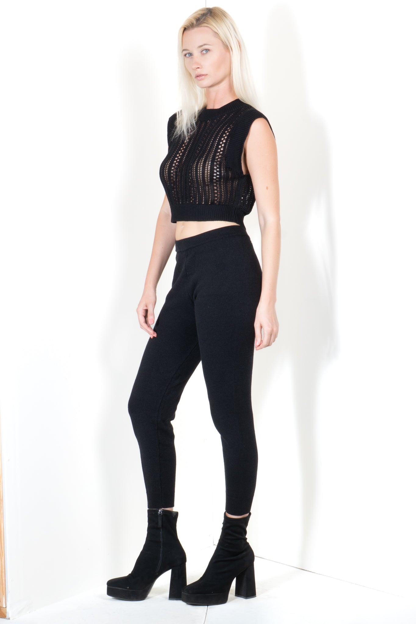 Cropped Eyelet Top