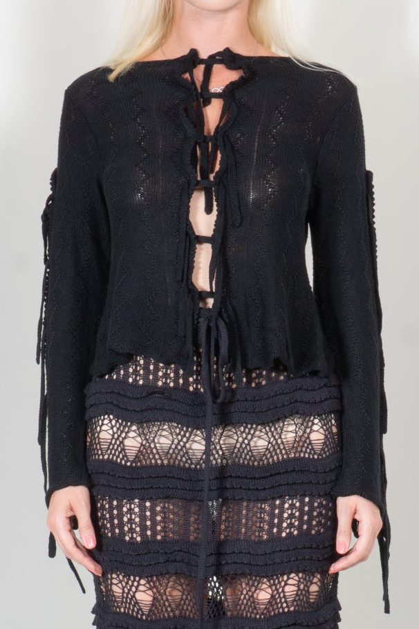 Cropped Tassled Ladder Shirt