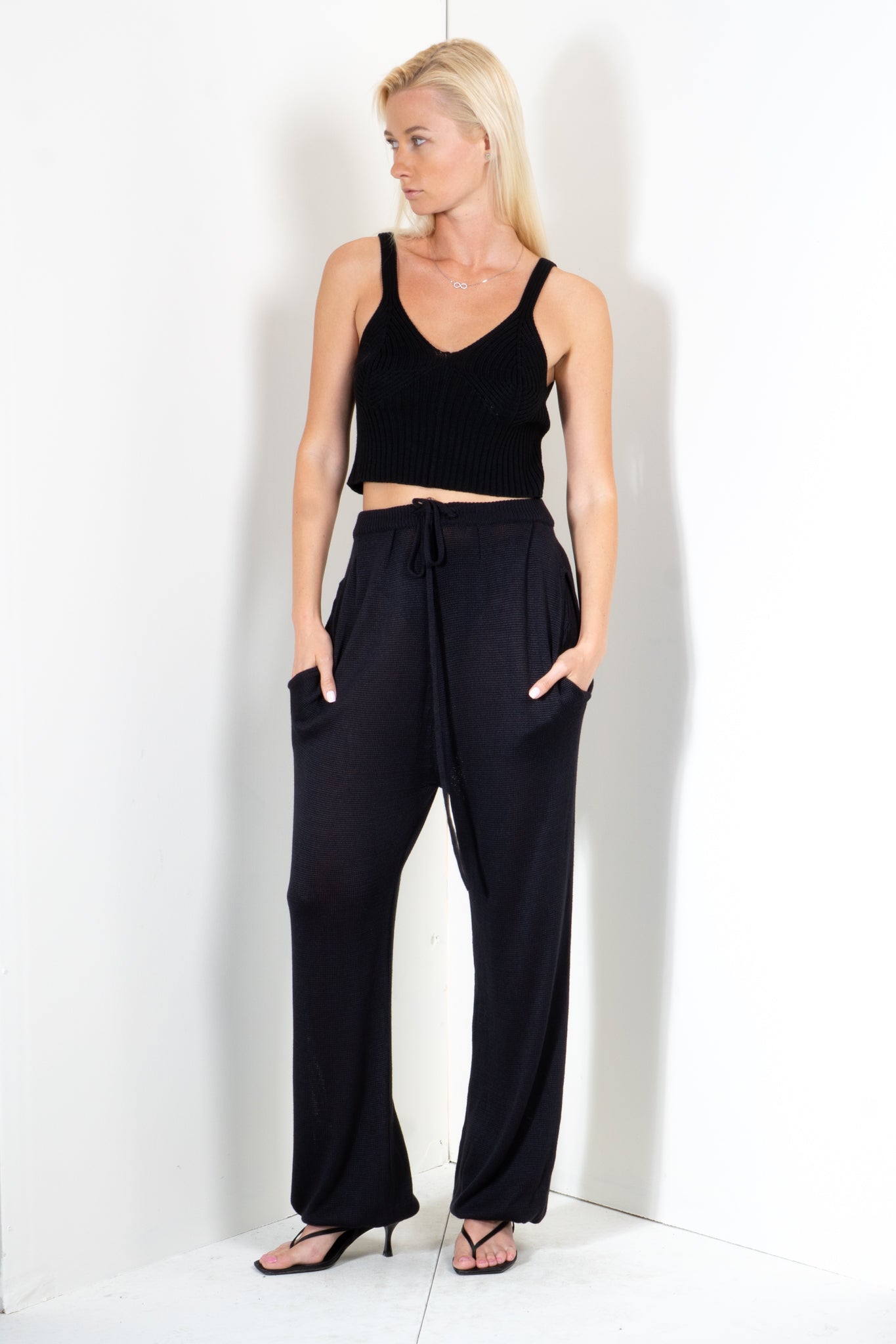 Double Pleat Pants with Ankle Cuff