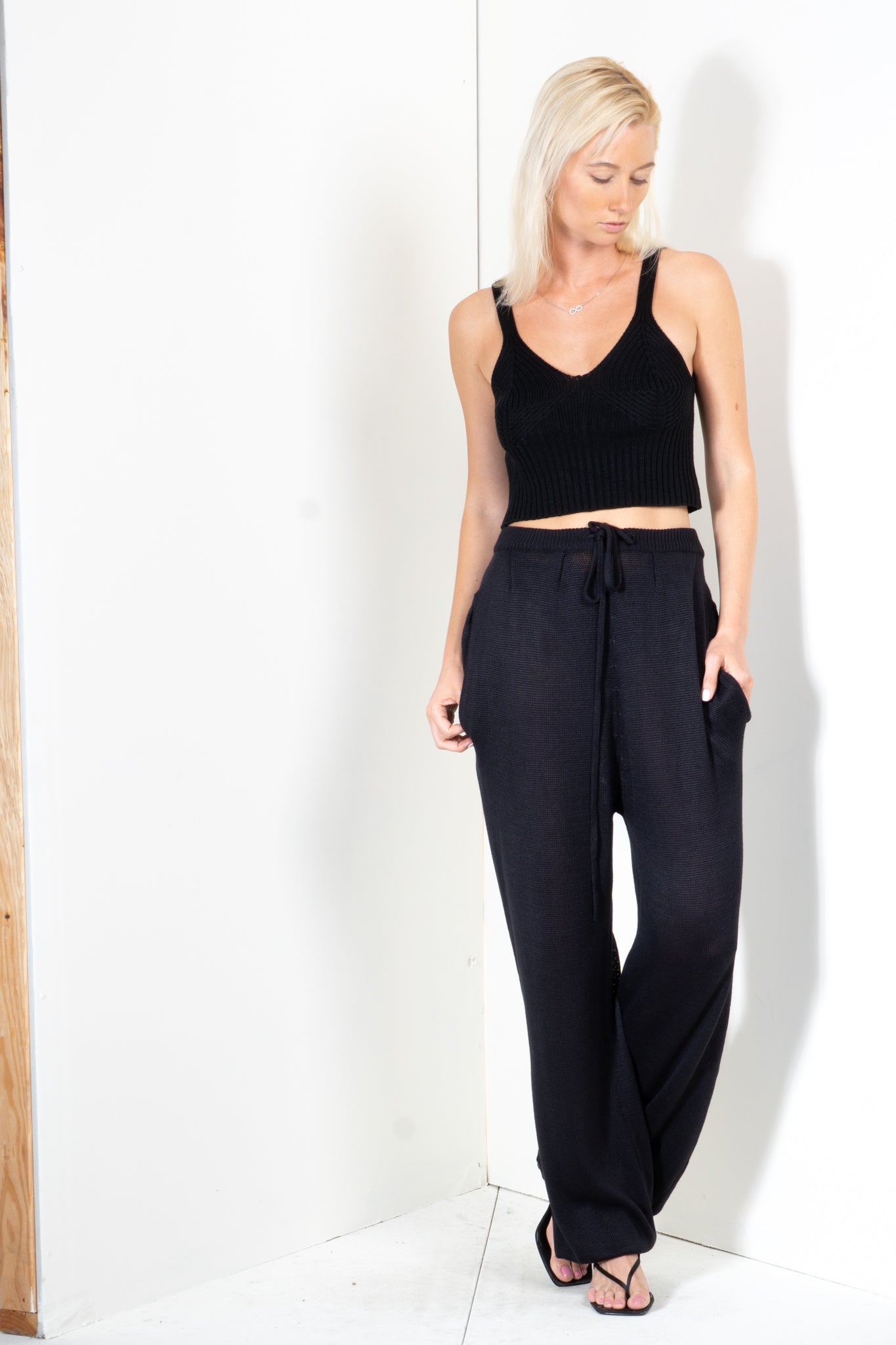 Double Pleat Pants with Ankle Cuff