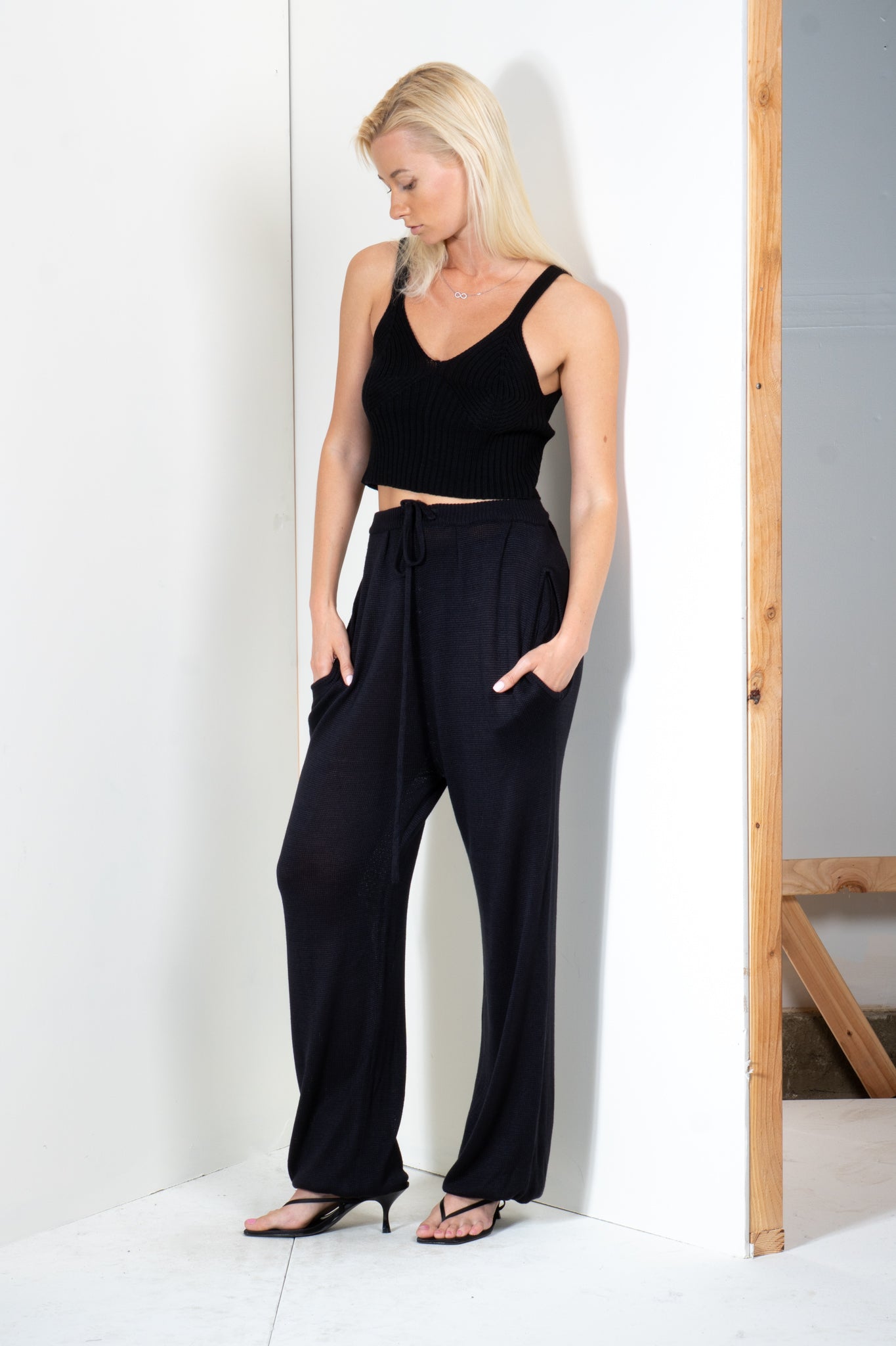 Double Pleat Pants with Ankle Cuff