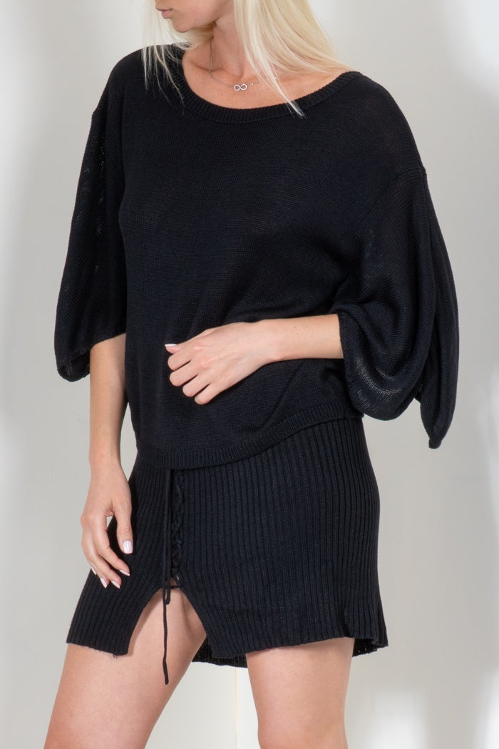 Drape Sleeve Shirt Cropped
