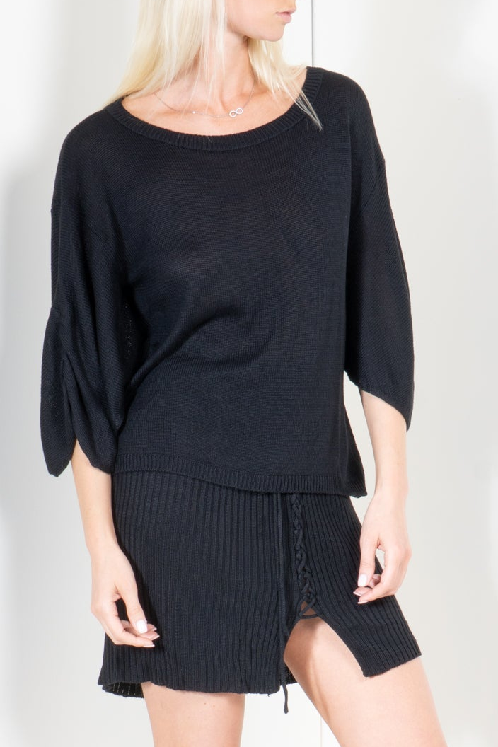 Drape Sleeve Shirt Cropped