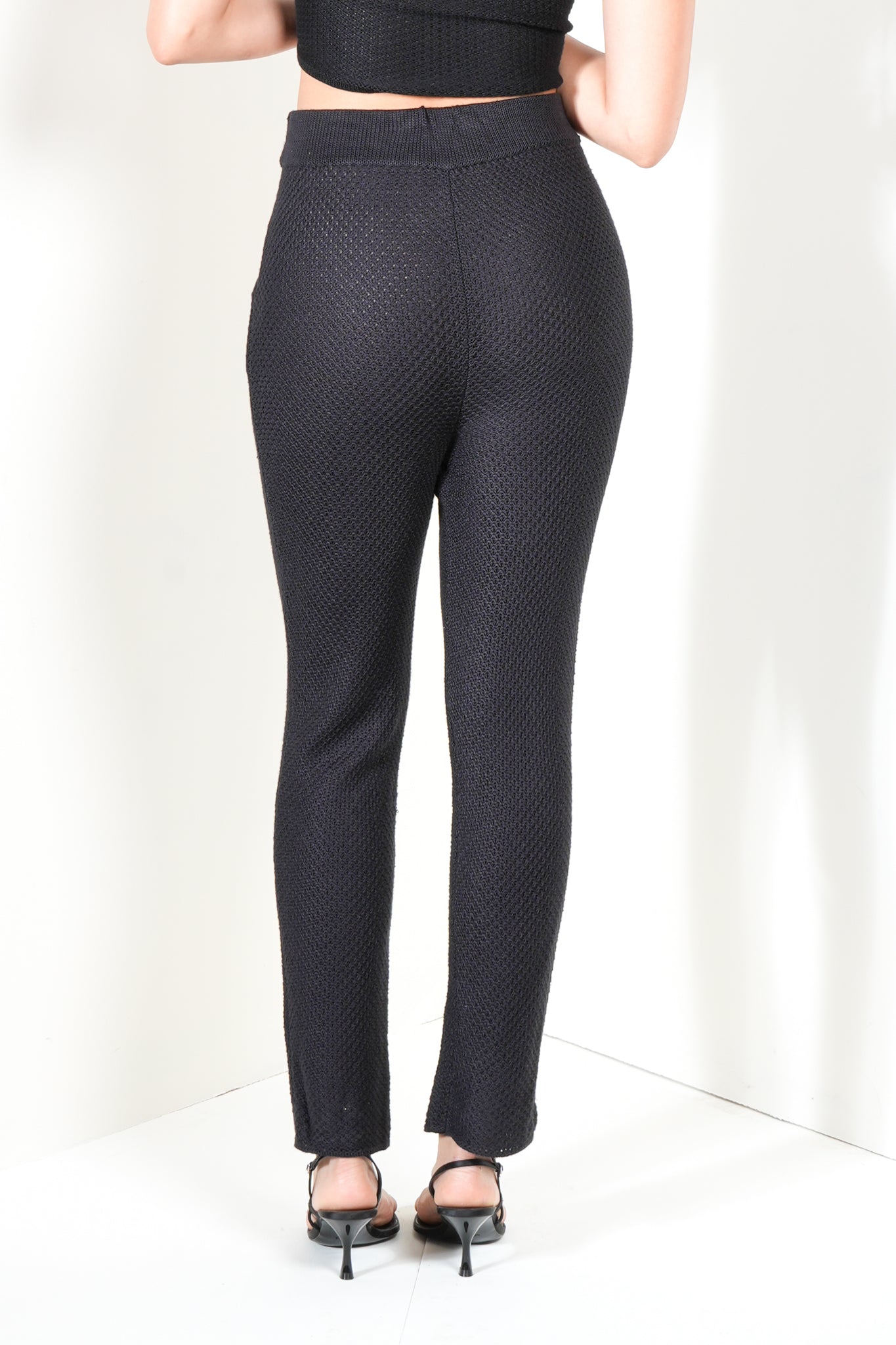High Waisted Honeycomb Mesh Pants