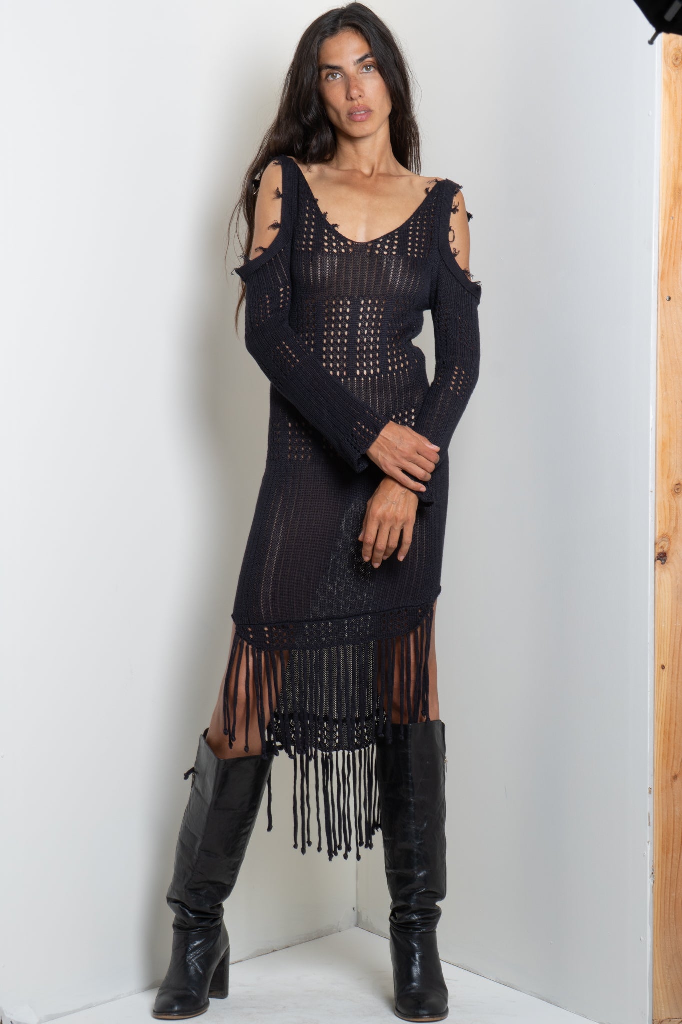 Off Shoulder Tassle Dress
