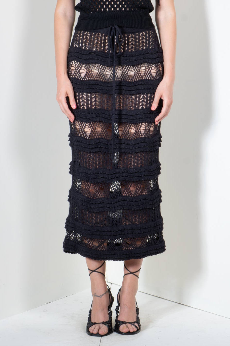 Tiered Open Stitch Skirt