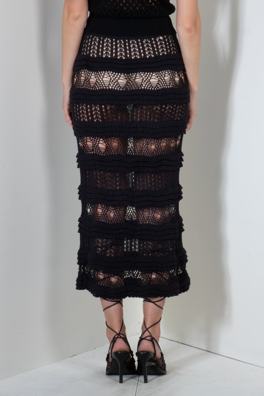 Tiered Open Stitch Skirt