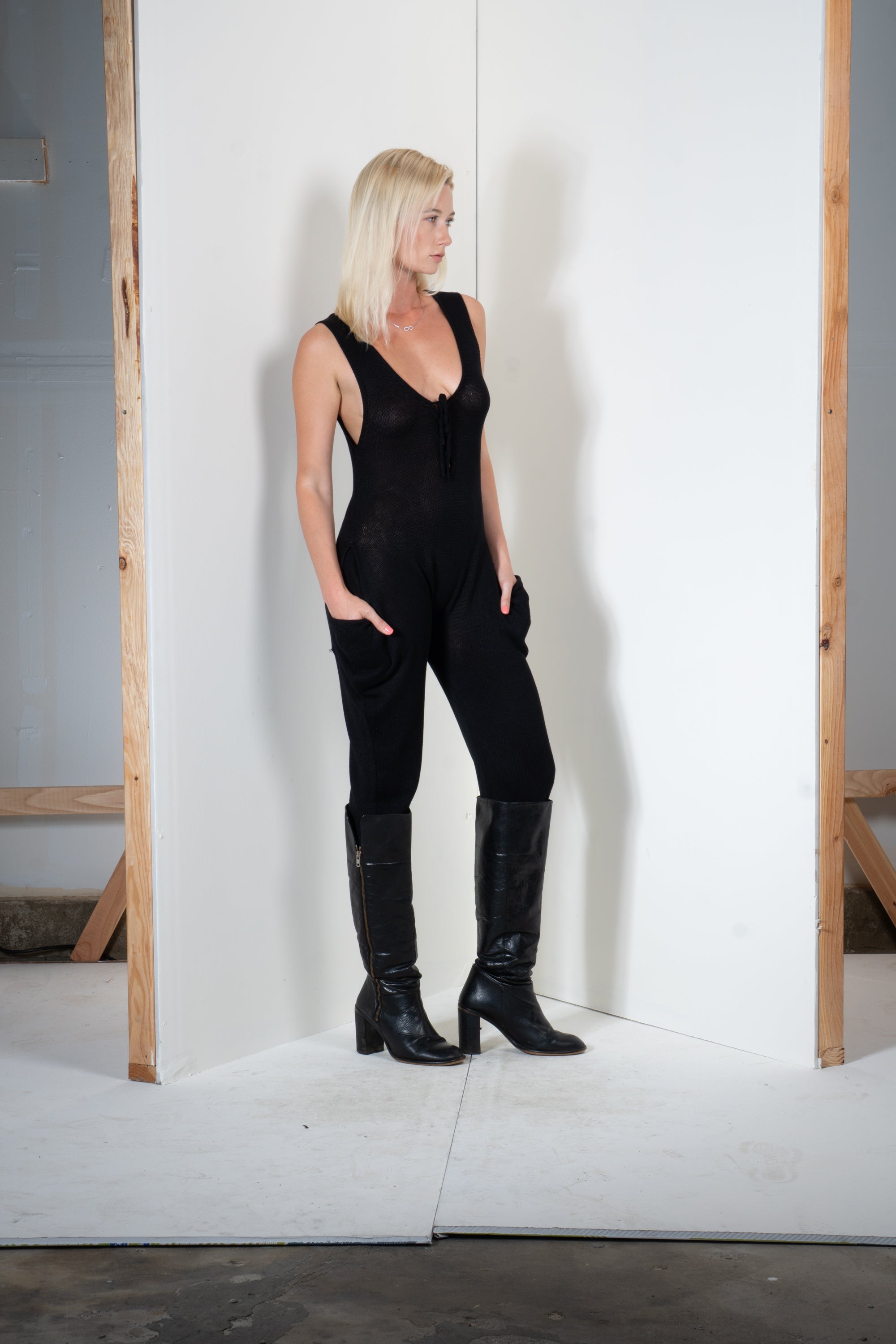 Lace Up Tank Jumpsuit