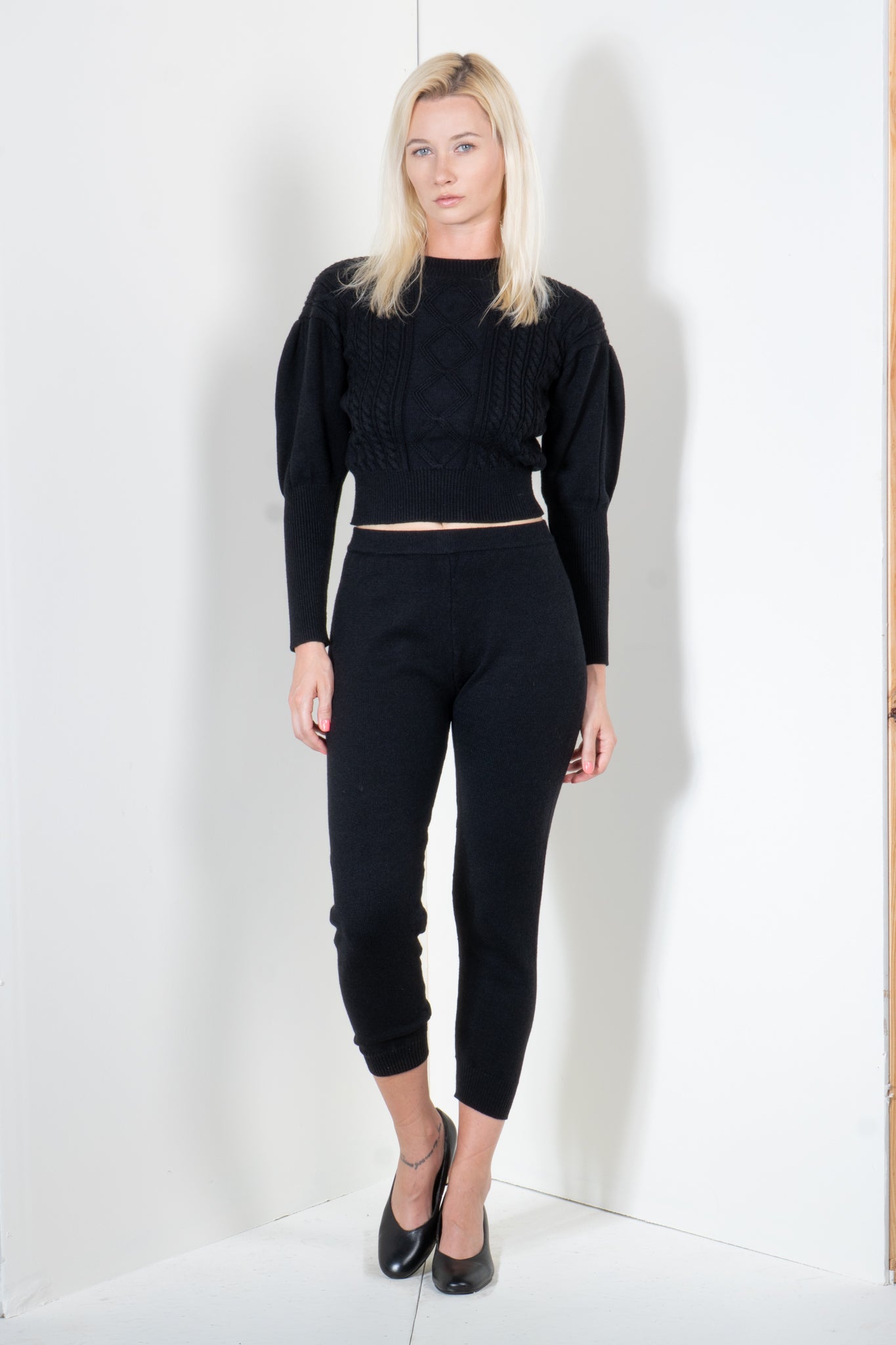 Cable Knit Bell Sleeve Sweater