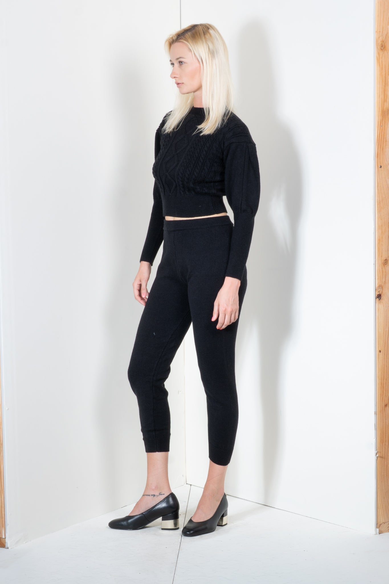 Cable Knit Bell Sleeve Sweater