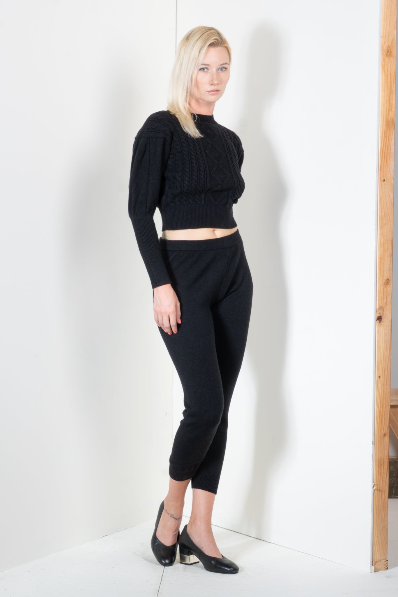 Cable Knit Bell Sleeve Sweater