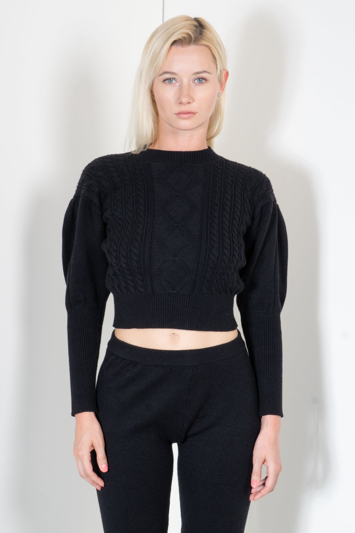 Cable Knit Bell Sleeve Sweater