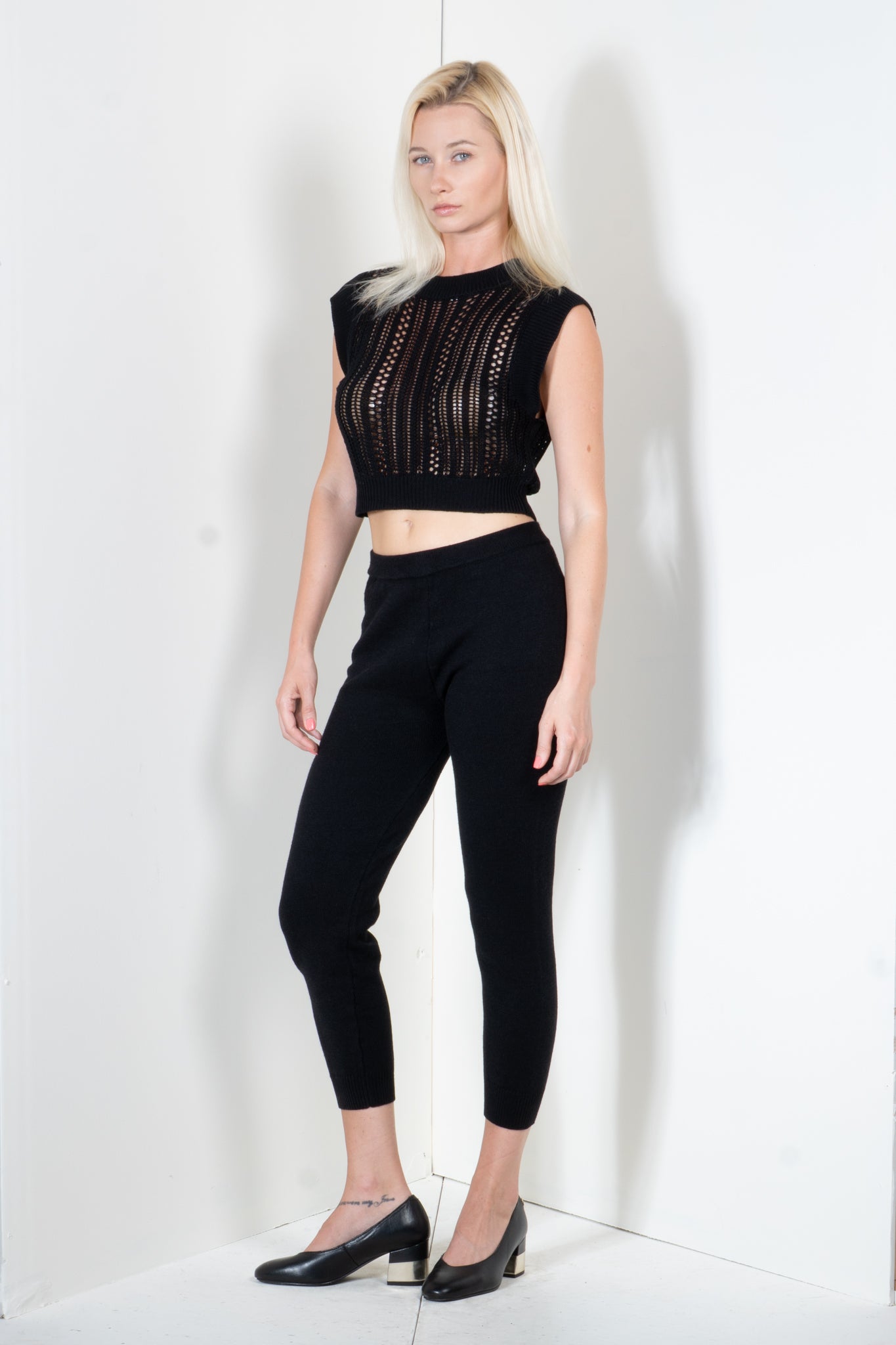 Cropped Eyelet Top