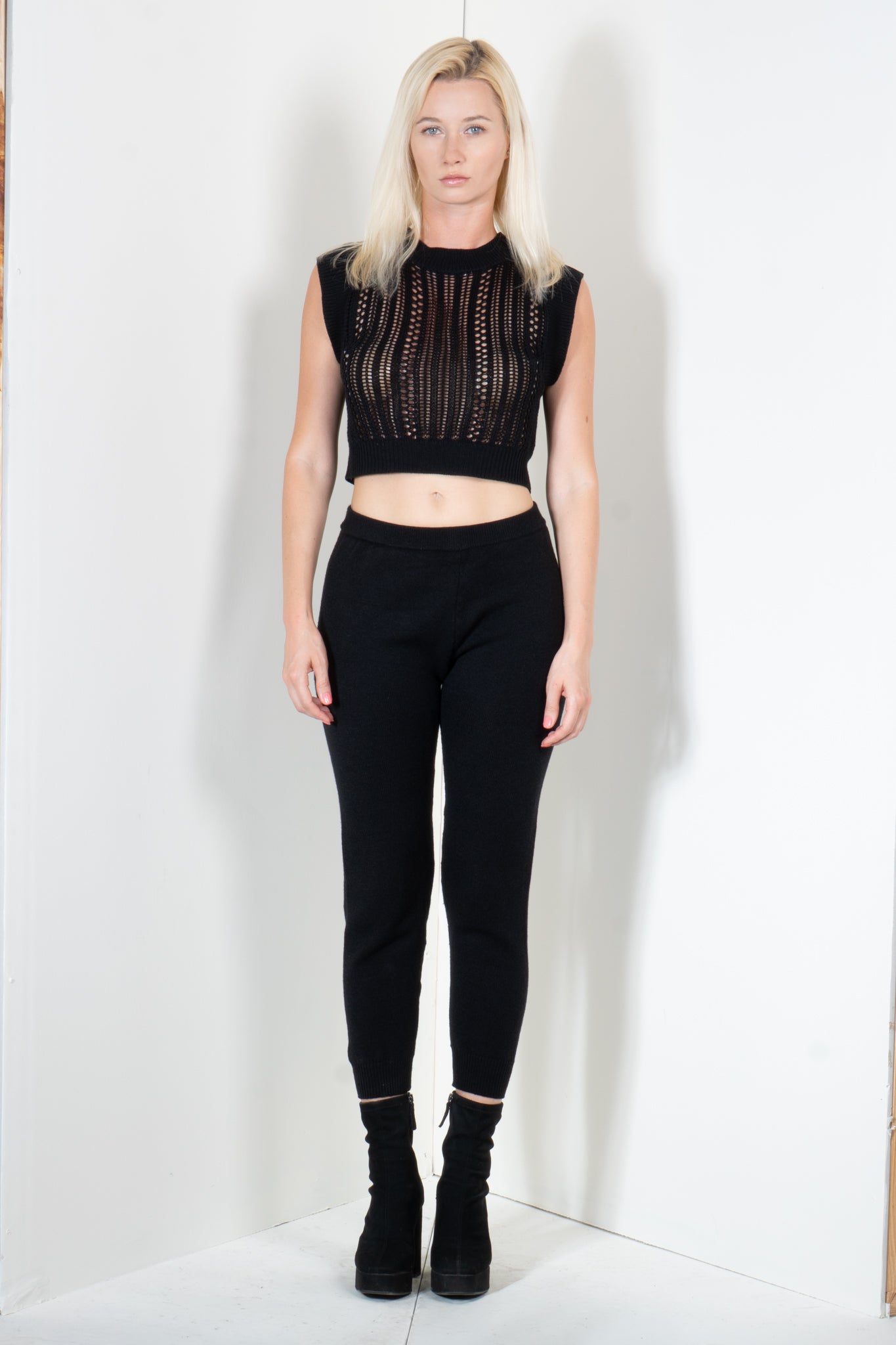 Cropped Eyelet Top