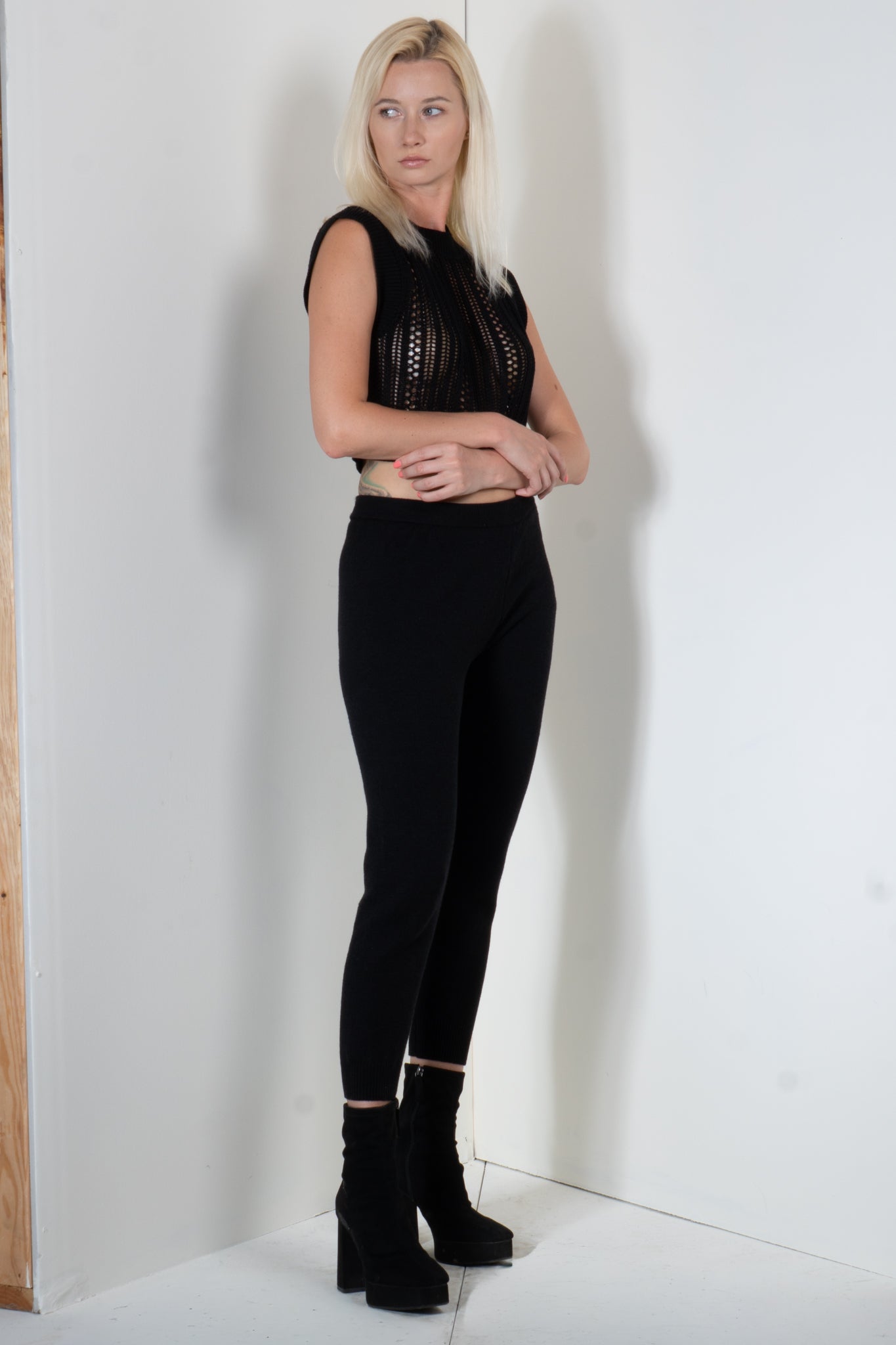 Cropped Eyelet Top
