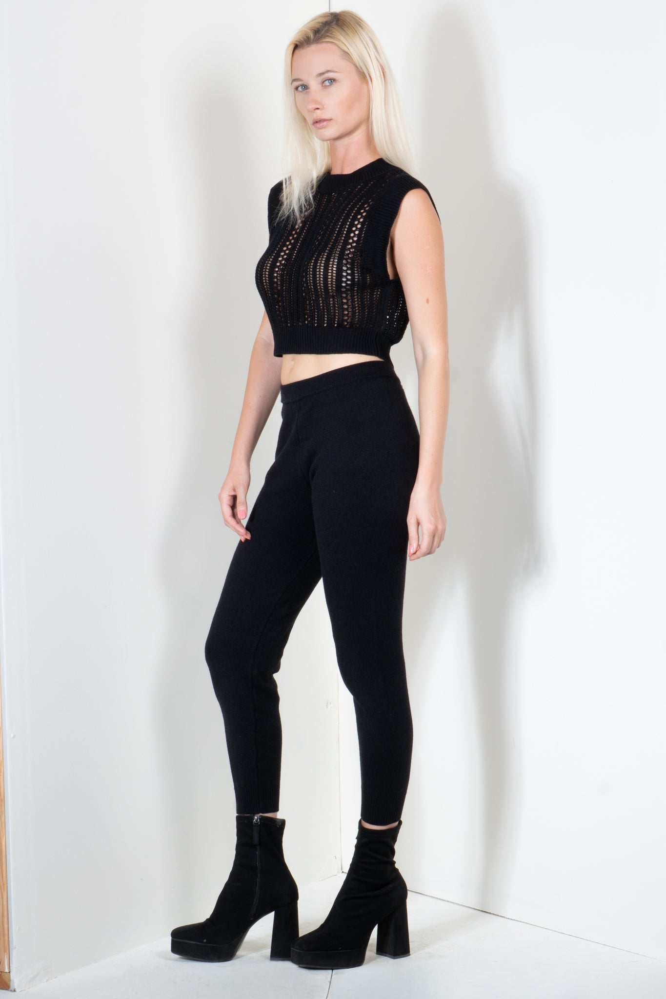 Cropped Eyelet Top