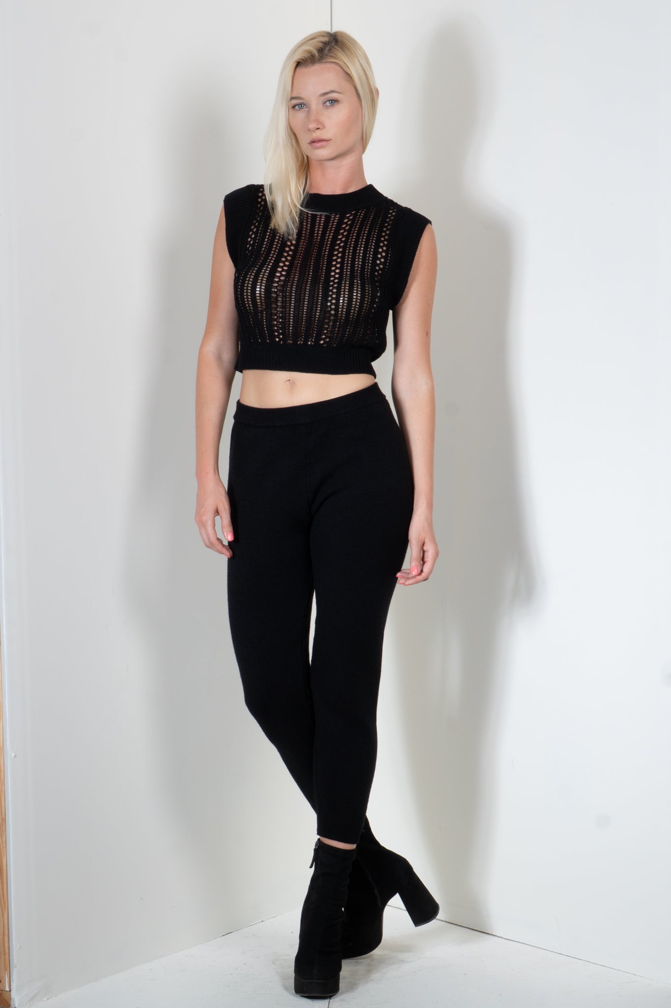 Cropped Eyelet Top