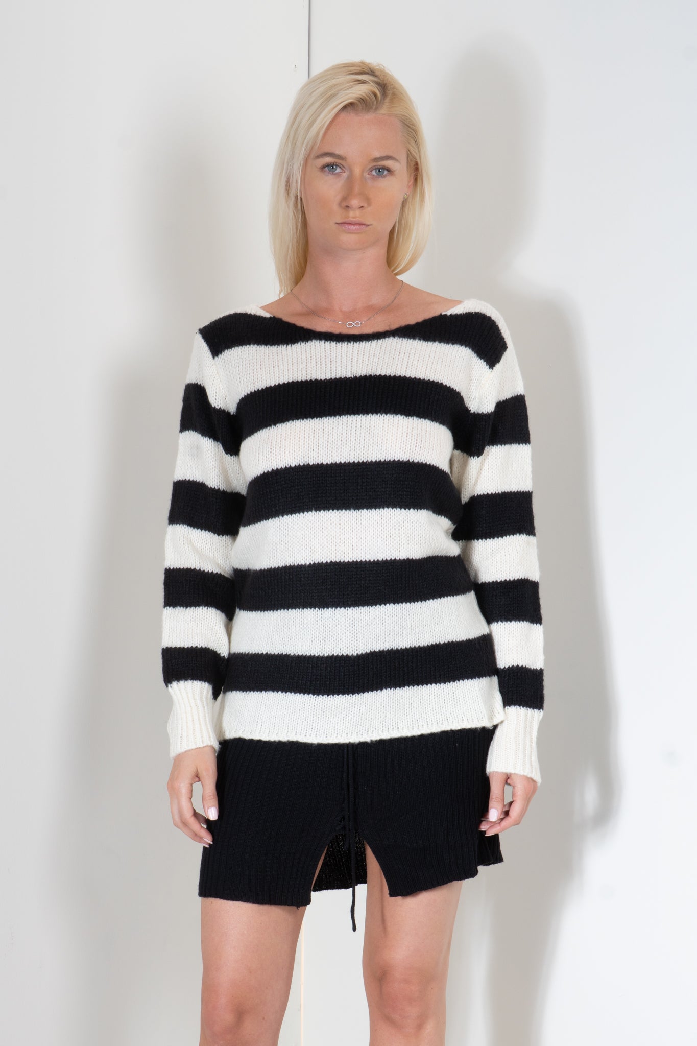 Striped Boat Neck Sweater