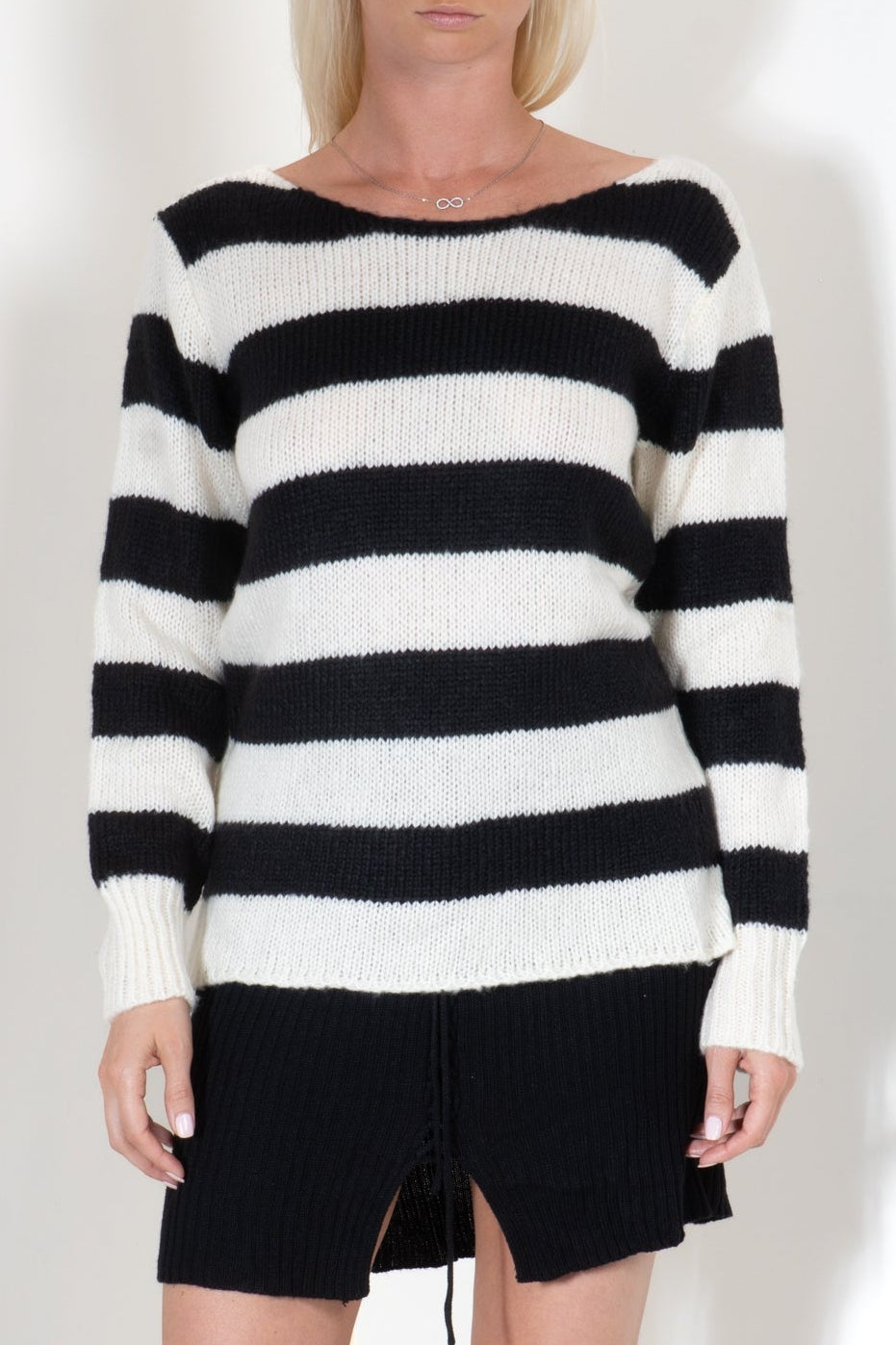 Striped Boat Neck Sweater