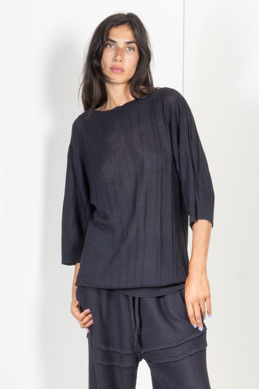 Striped Shirt in 3/4 Sleeve