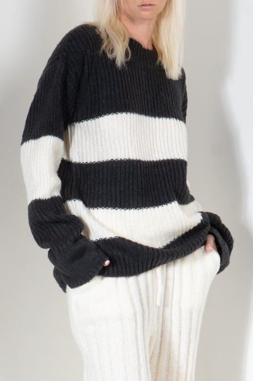 Stripe Sweater with Double Stripe