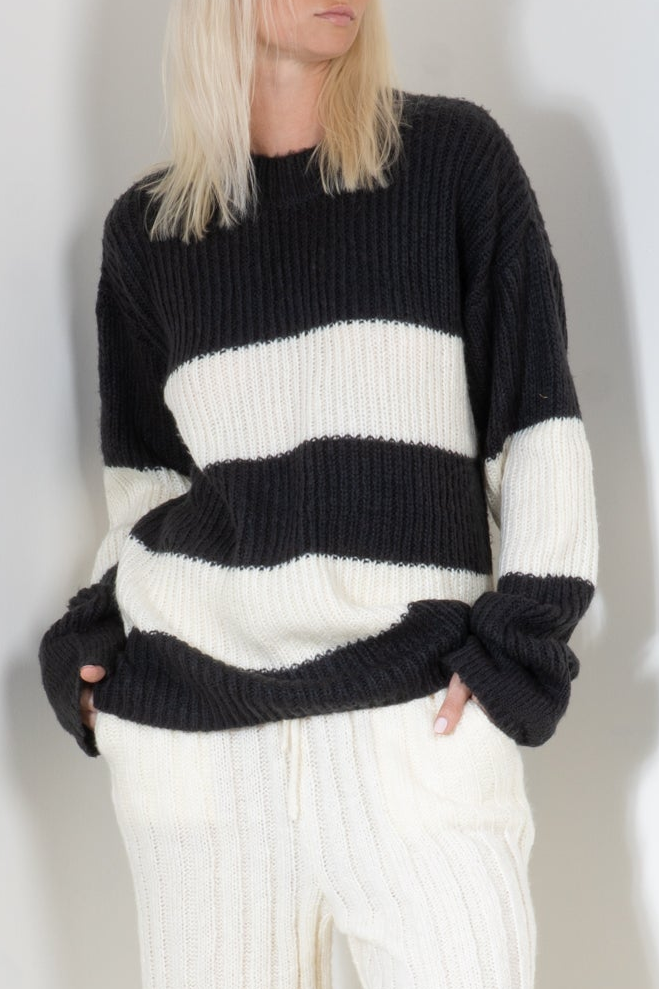 Stripe Sweater with Double Stripe