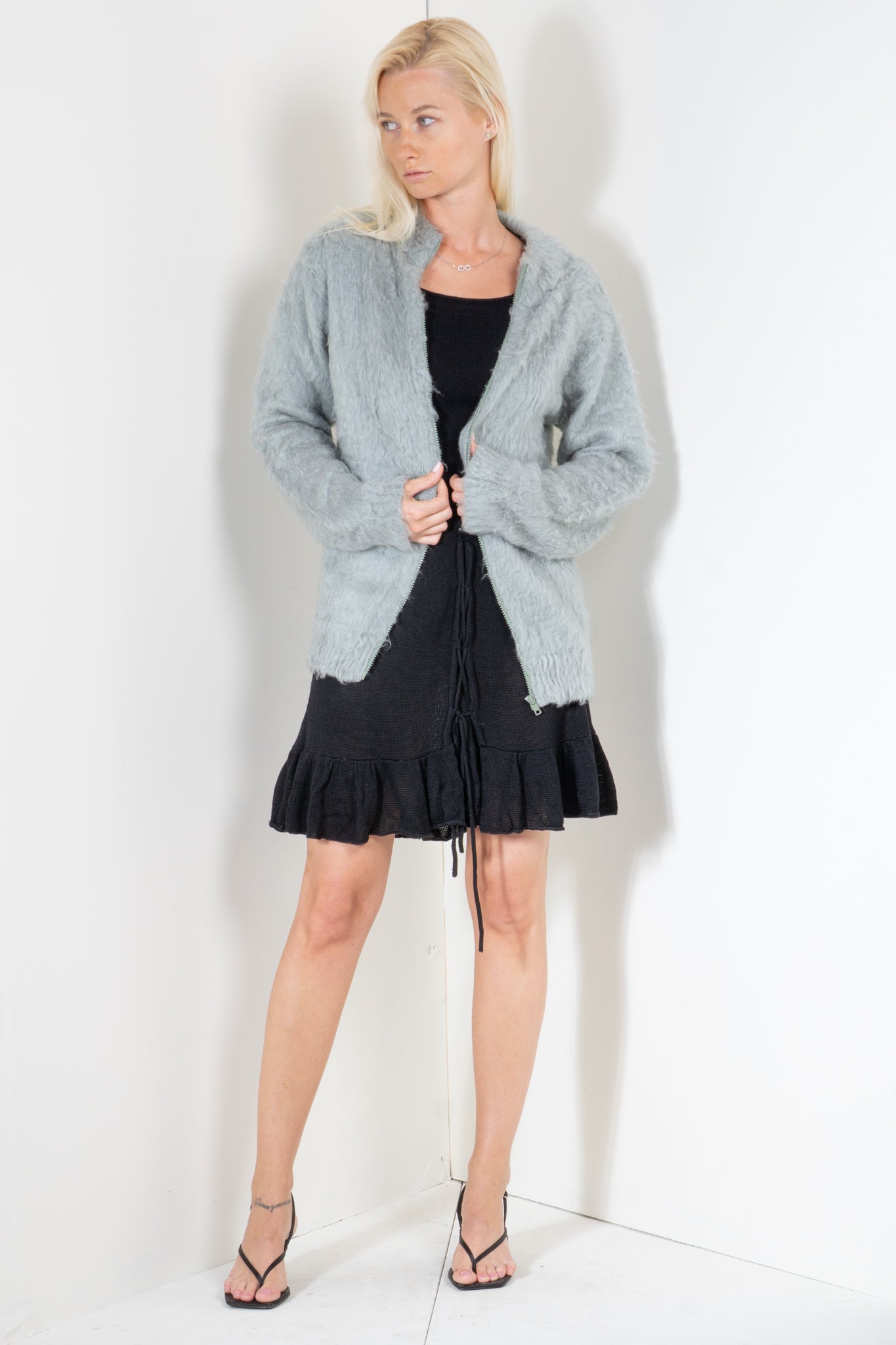 Brushed Jumper with Zipper