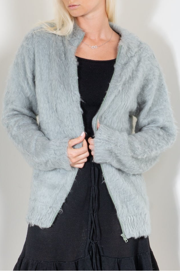 Brushed Zip Up Sweater