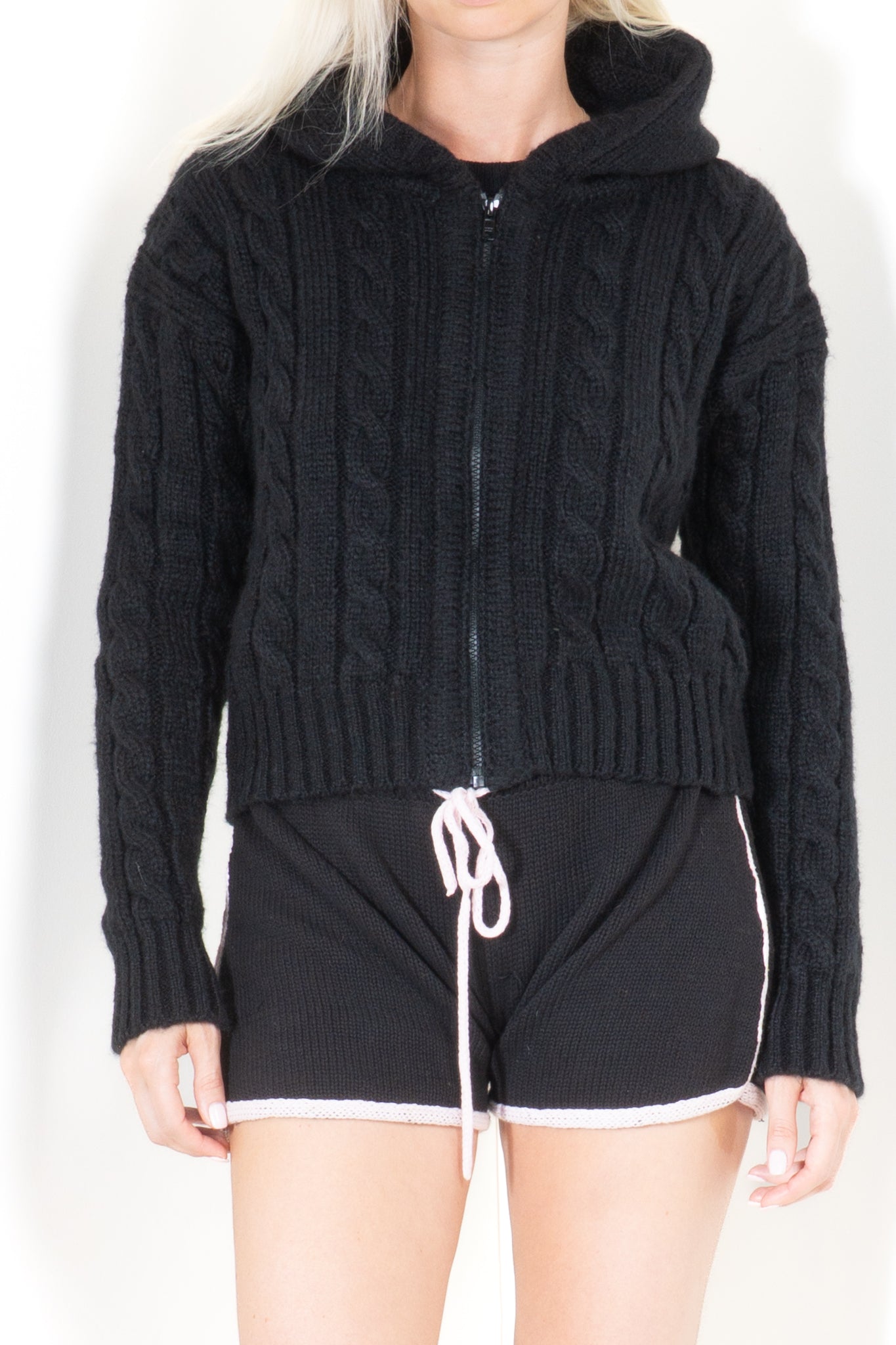 Cable Hoodie with Zipper