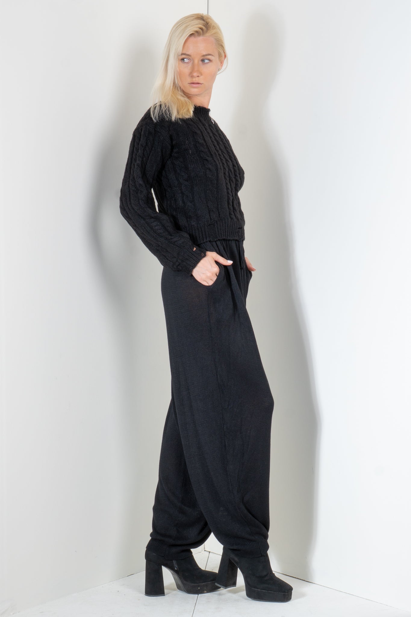 Distressed Micro Cable Sweater