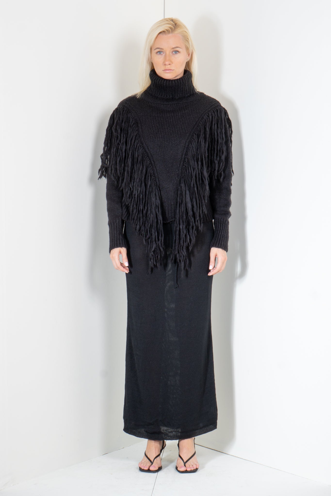 Fringe Turtleneck Sweater