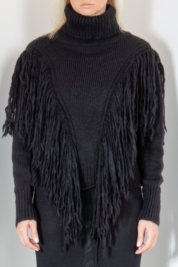 Fringe Turtleneck Sweater