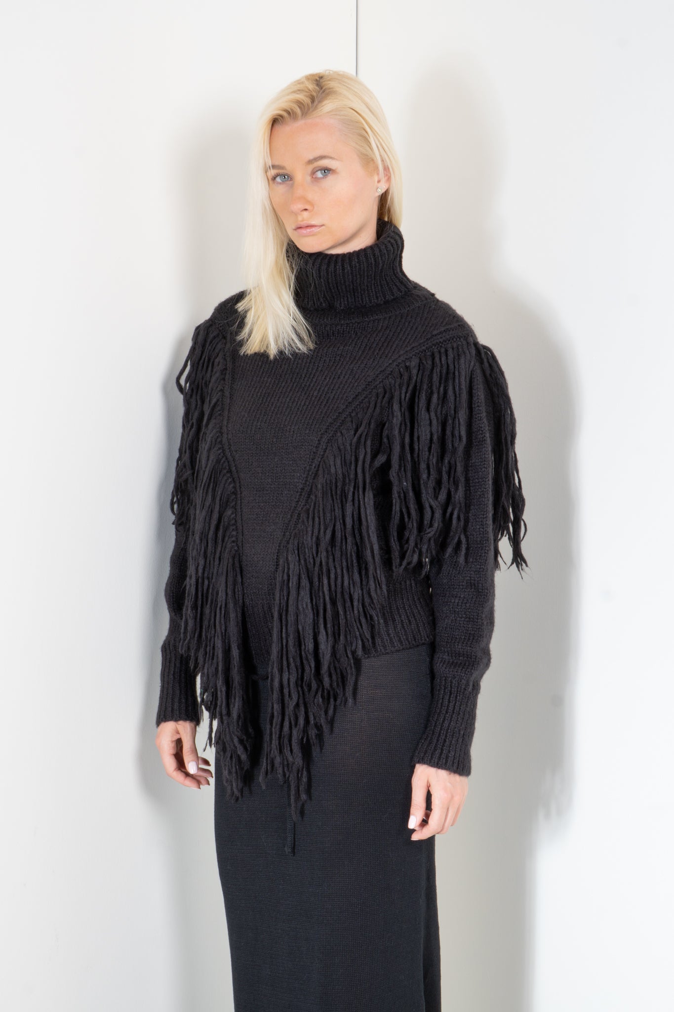 Fringe Turtleneck Sweater