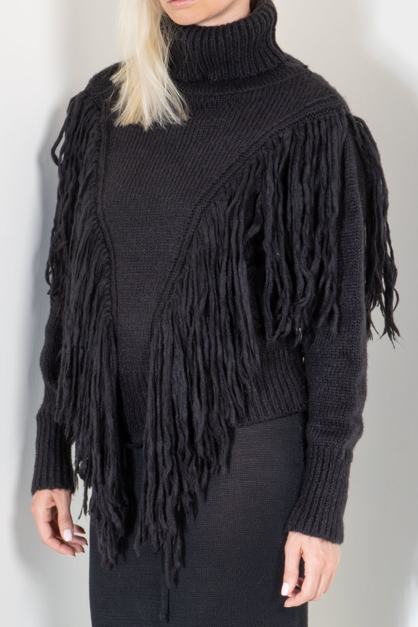 Fringe Turtleneck Sweater