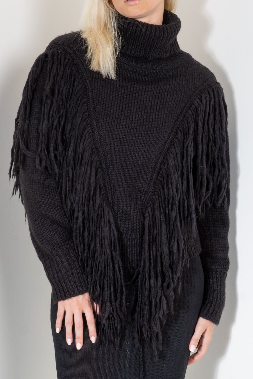 Fringe Turtleneck Sweater