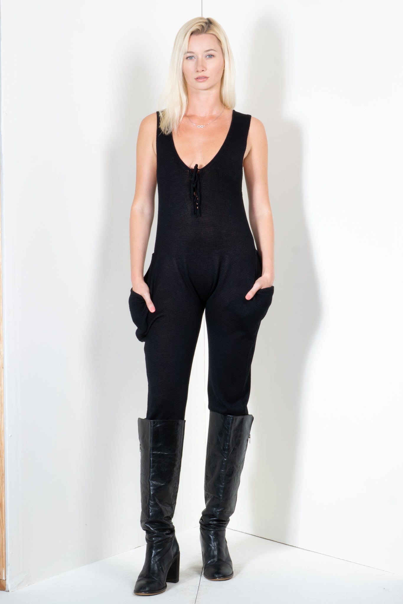 Lace Up Tank Jumpsuit
