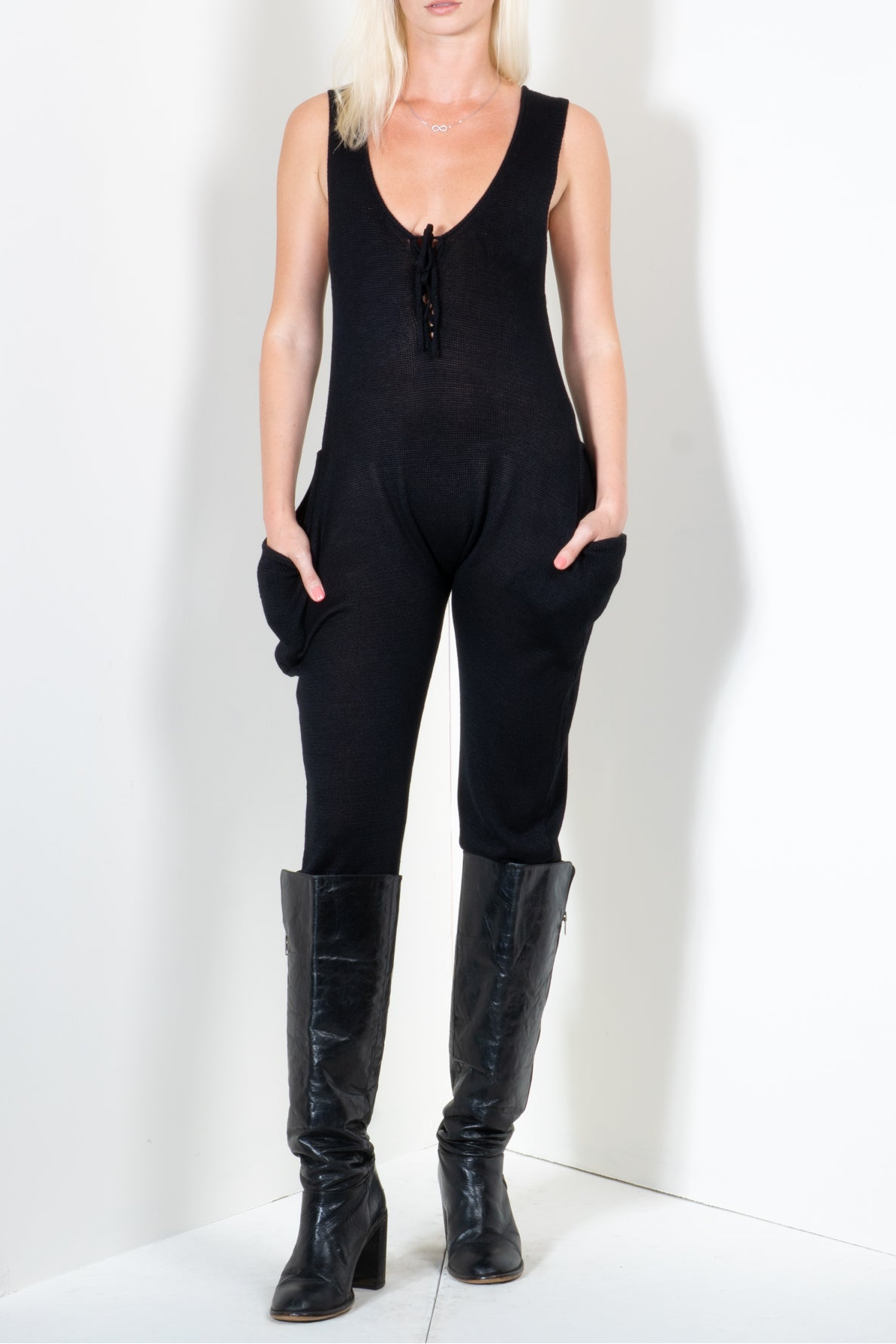 Lace Up Tank Jumpsuit