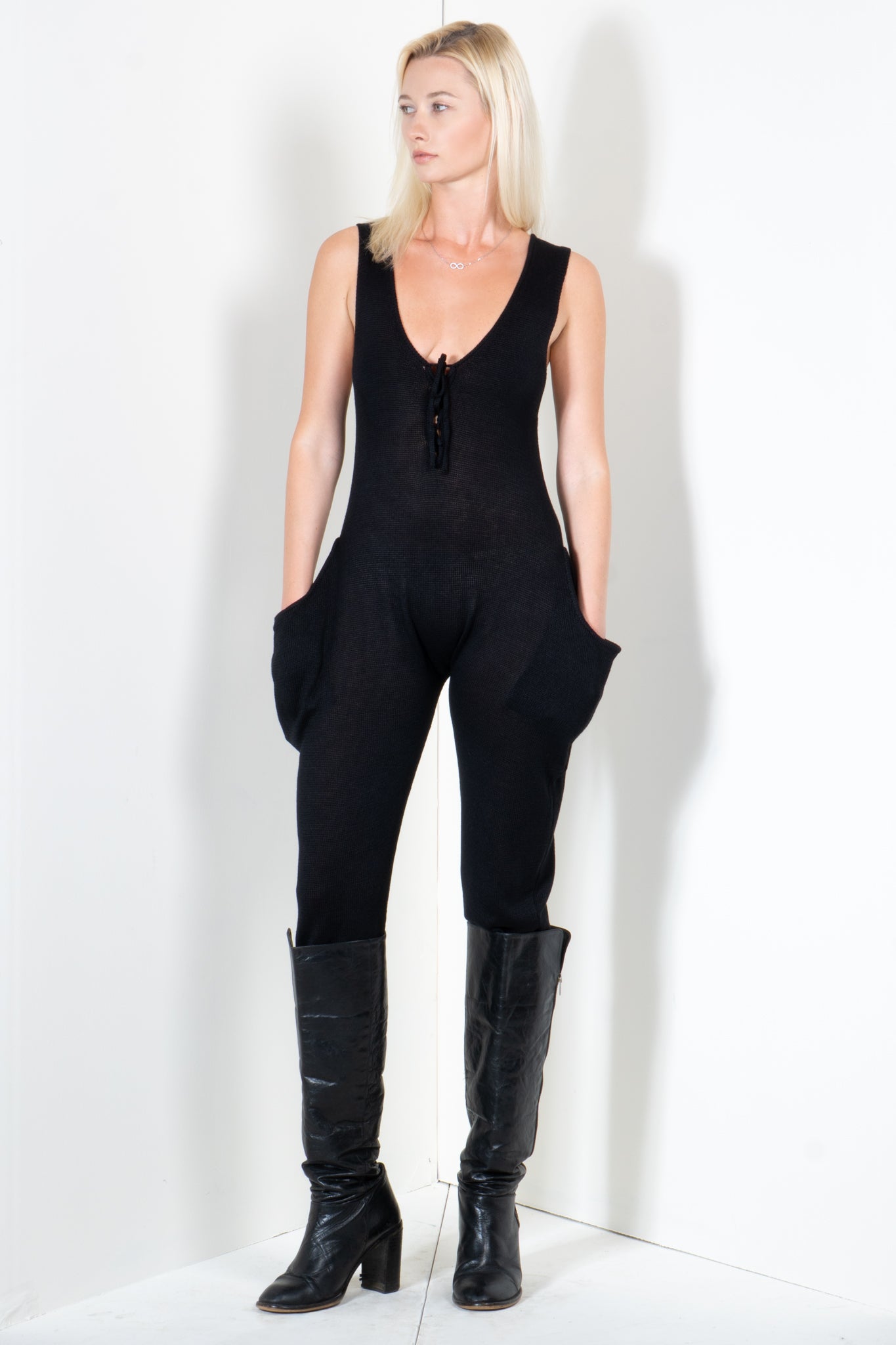Lace Up Tank Jumpsuit