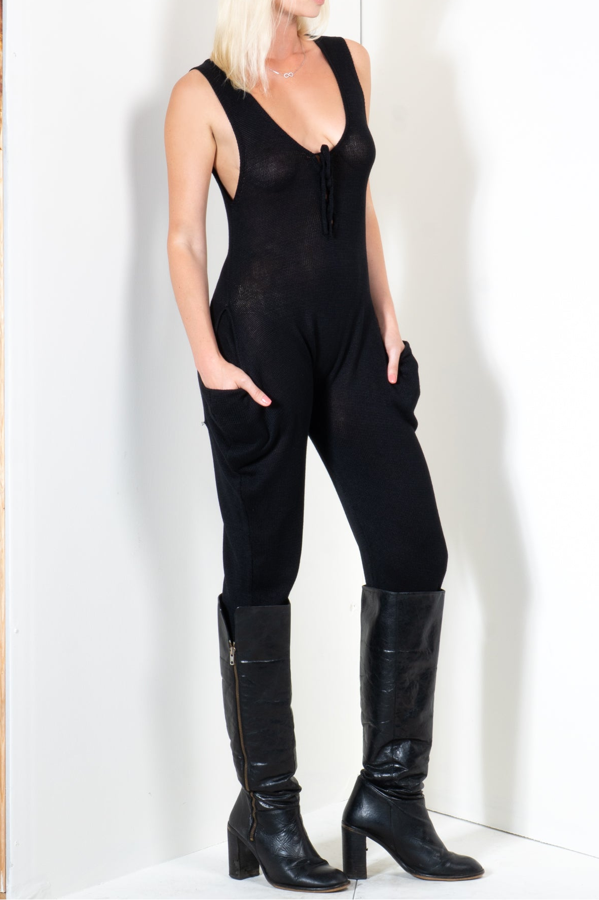 Lace Up Tank Jumpsuit