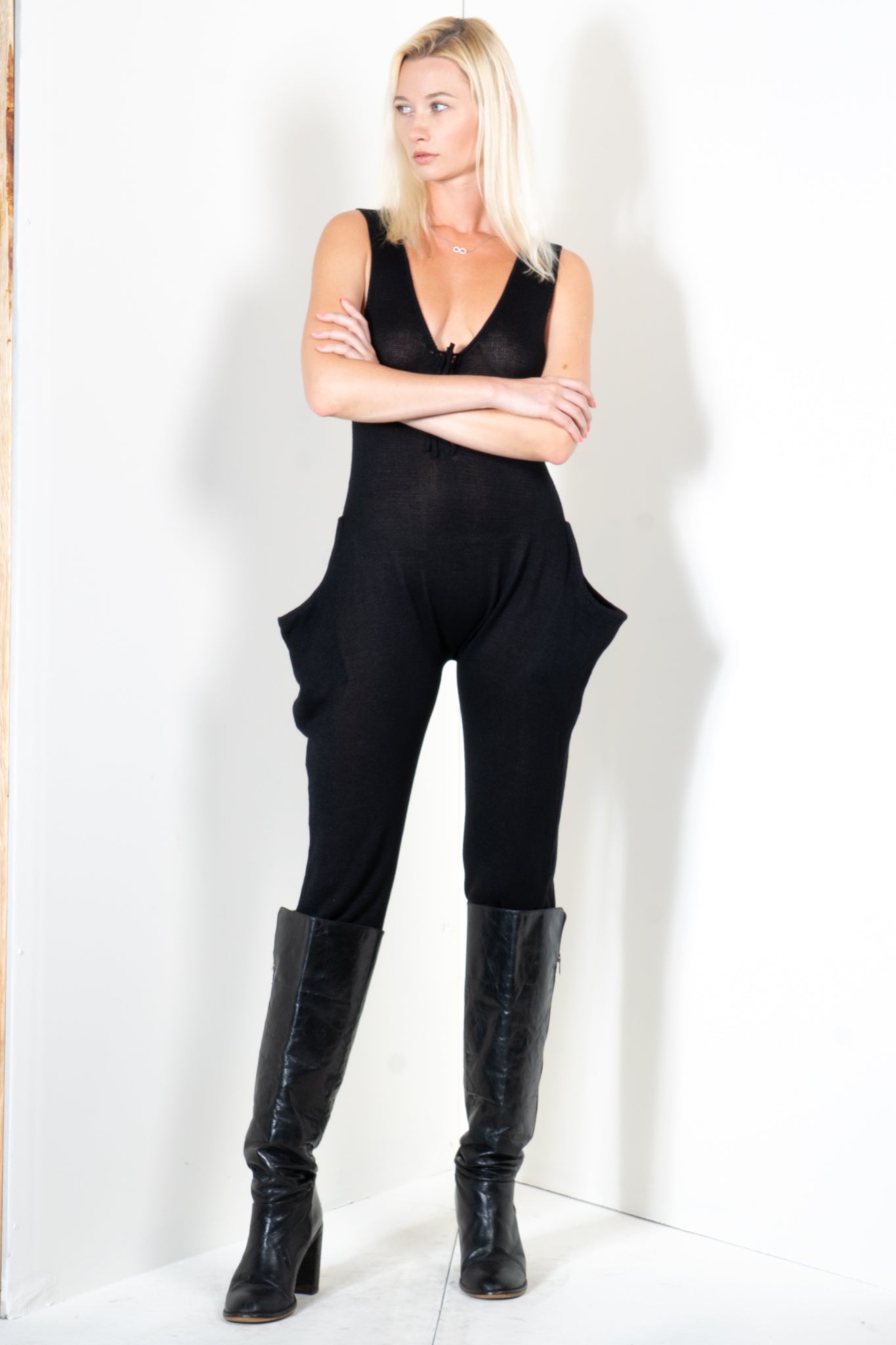 Lace Up Tank Jumpsuit